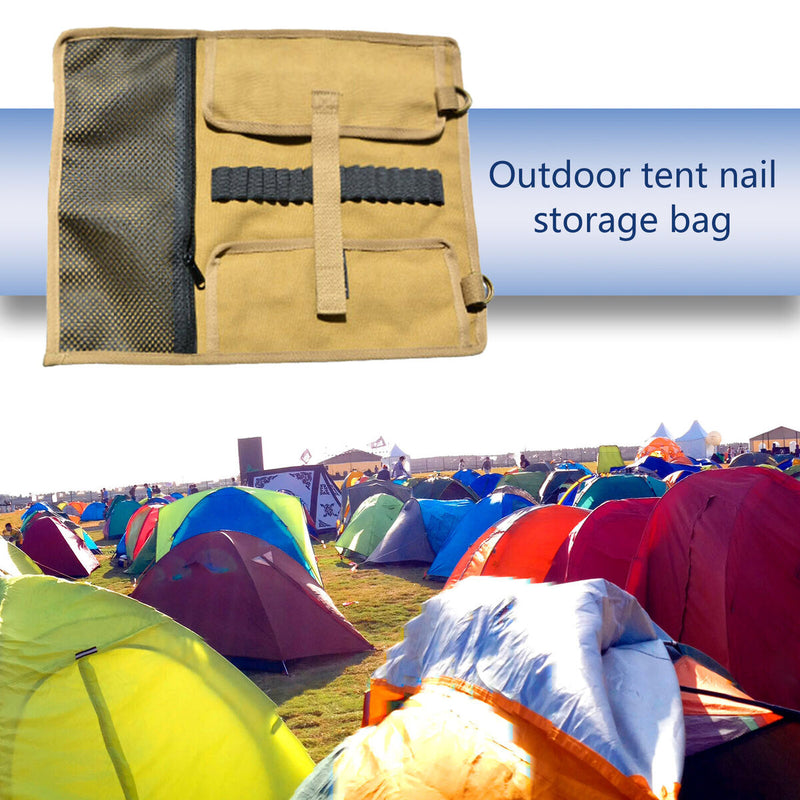 Ground Nail Storage Bag, Hammer Stakes Pegs Tents Accessories Organizer Sacks