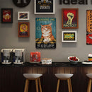 Coffee Cat Retro Metal Plate Tin Sign Poster Plate Wall Art for Bar Club Cafe