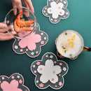 Cup Mats Cherry Blossom Heat Insulation Mat Non-slip Coasters Bowl Pad