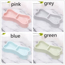 Pet Drinking Cat Puppy Bone Shape Pet Double Bowls Cat Bowls Food Water Feeder