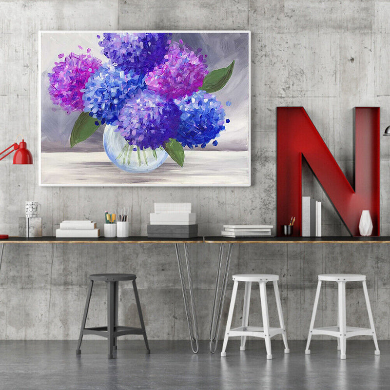 Colorful Flower Frameless Picture Oil Paint By Numbers Hand Painted Picture