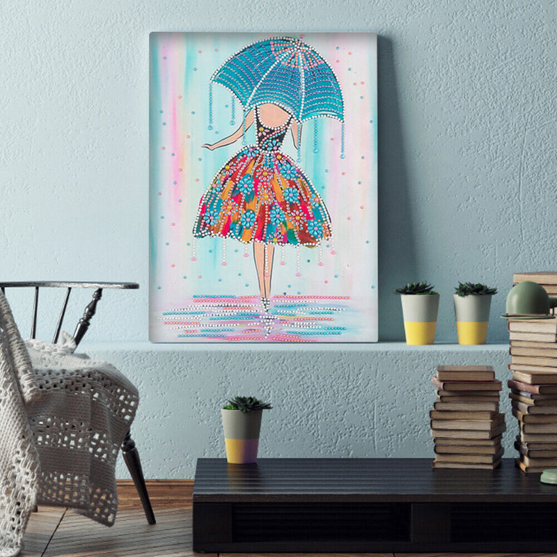 Diamond Painting Umbrella Girl Back Partial Drill Rhinestone Mosaic Art Picture