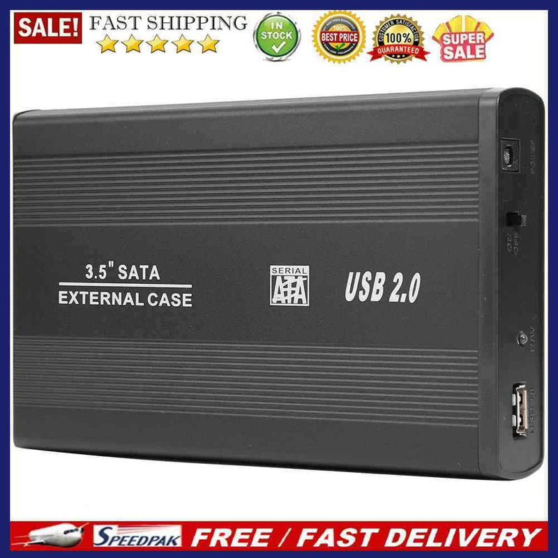 3.5 inch USB 2.0 to SATA Port SSD Hard Drive Enclosure 480Mbps External HDD Case