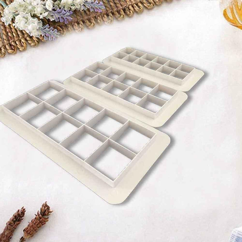 3Pcs Geometry Square Cookie Cutter Cake Mold Fondant Decorating Tool. W4W3
