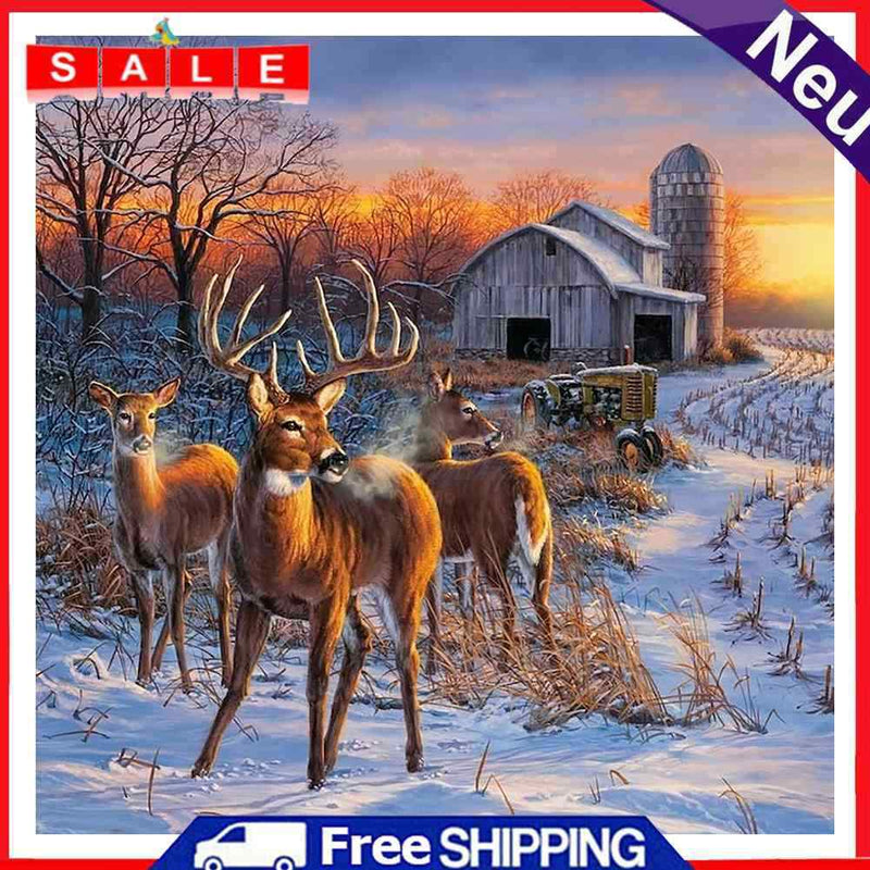 Oil Paint By Numbers Picture DIY Drawing Farmhouse Deer Acrylic Paint Decor Art