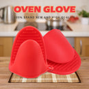 2pcs Kitchen Silicone Anti-scald Insulation Gloves Non-slip Oven Sleeve Set