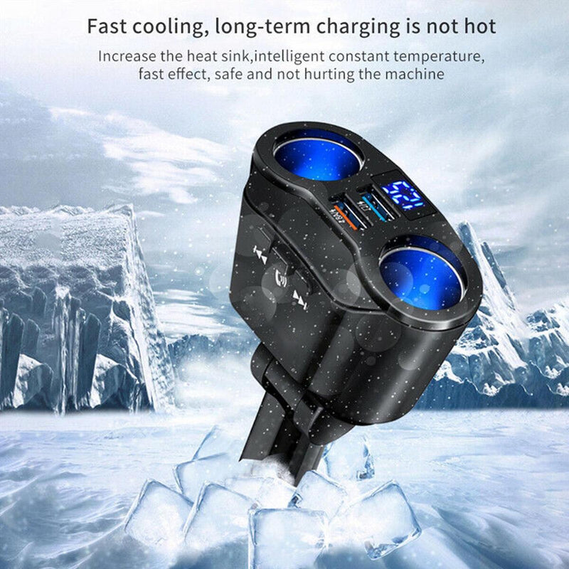 Dual USB Auto Schnellladegerät Zigarettenanzünder Splitter Netzteil Bluetooth F.