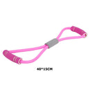 8 Word Chest Expander Rope Sports Workout Muscle Resistance Bands (Pink) Newly