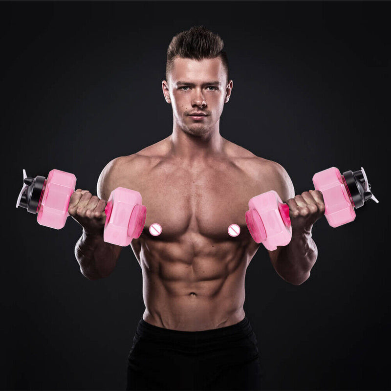 Outdoor Fitness Cycling Camping Water Bottle Gym Sport PET Dumbbell Shape K
