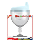 Baby Goblet No Spill Baby Sippy Cup Wine Glass for Baby Kid Party (Blue) Newly