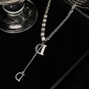 Luxury  ? Adjustable Flash Metallic Wind D Letter Fashion Jewelry Necklace