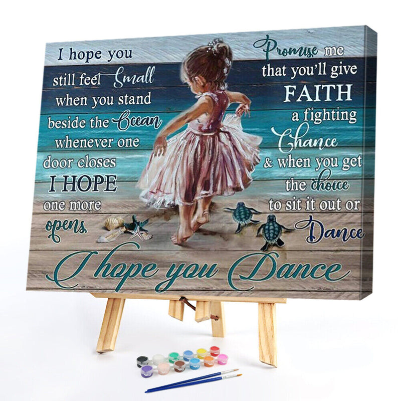 Dancing Girl Frameless DIY Oil Paint by Numbers Kit Picture Coloring Art