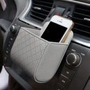 Car Storage Bag Air Vent Dashboard PU Organizer Box Phone Holder (Grey) Newly