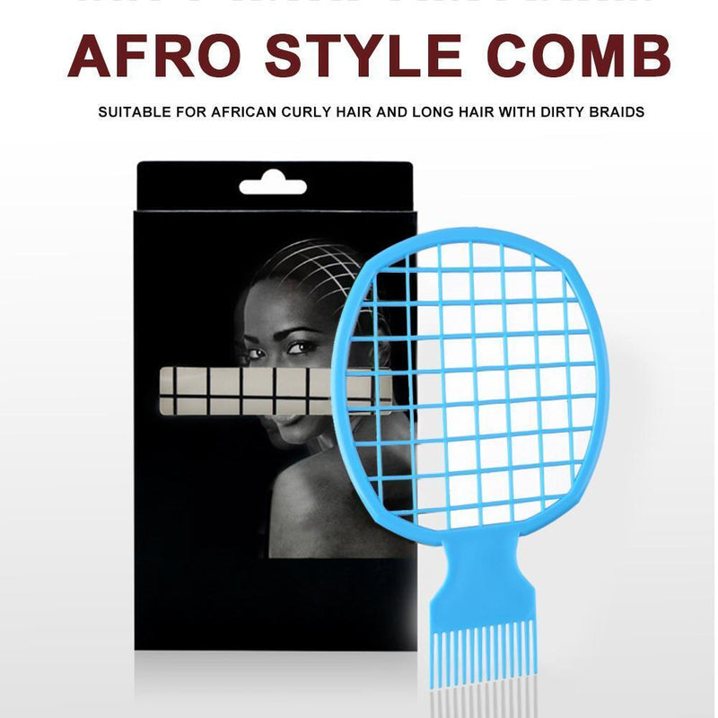 Double End Hair Twist Comb Pro Curly Afro Dirty Braid Twisted Tool (Blue)