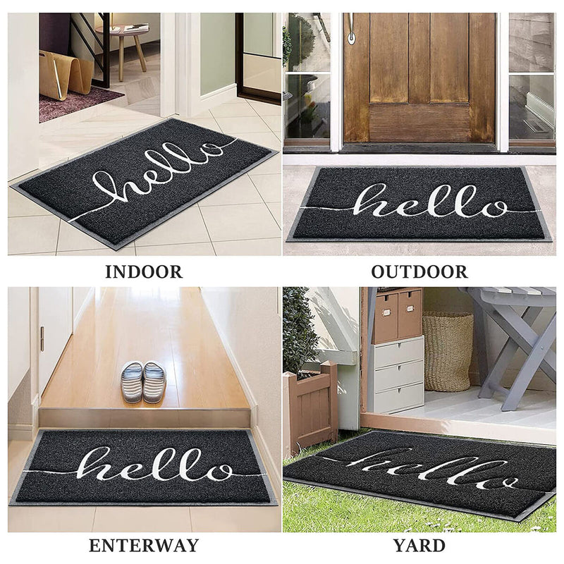 Front Doormat Water Absorption Easy to Clean Floor Mat w/ Non-Slip Back (A)