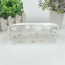 Color Cute Pencil Box Pencil Bag Daisy Pencil Case Pen Storage Bag Transparent