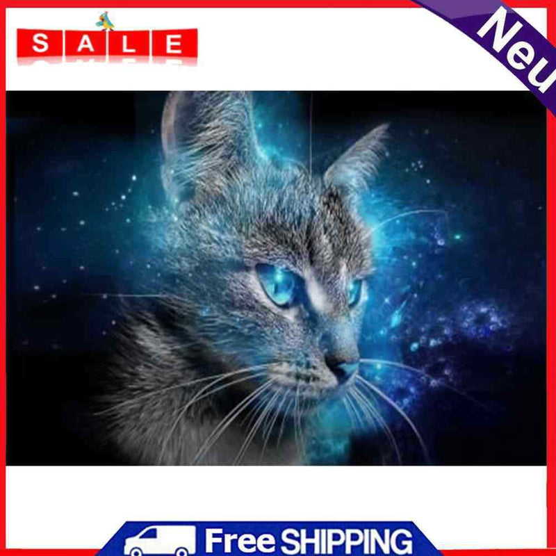 11CT Full Cross Stitch Blue-eye Cat DIY Printed Wall Art Crafts Home Decorations
