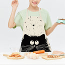 Cartoon Cat Kitchen Cotton Linen Apron Home Cooking Baking Bibs Pinafore