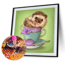 5D DIY Diamond Painting Full Square Drill Hedgehog in Cup Wall Decor Rhinestone