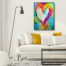 Painting By Numbers Kit DIY Colorful Heart Canvas Oil Art Picture for Home