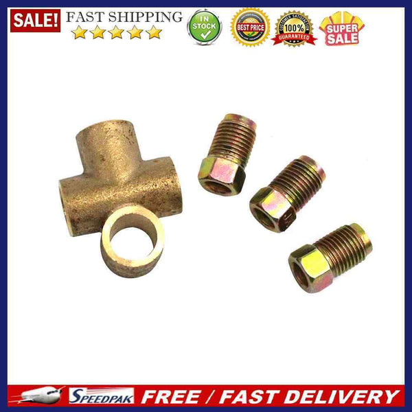 3 Way T Piece Brake Tee 3/16 inch Pipe Metric M10 Union + 3 Male Brake Pipe