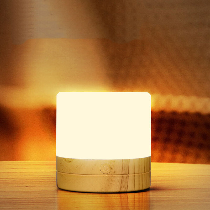 LED Night Light 7 Colors USB Bedside Living Room Table Lamp (Remote Wood) Newly