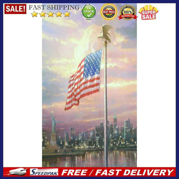 Diamond Painting Full Round Drill American Flag Rhinestone Modern Handmade Cr