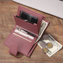 Women Retro Simple Bifold PU Leather Wallet Hasp Zipper Short Card Storage Case