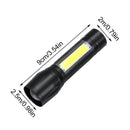 Illumination Mini Glare Flashlight Torch Lamp COB Side Light USB Rechargeable
