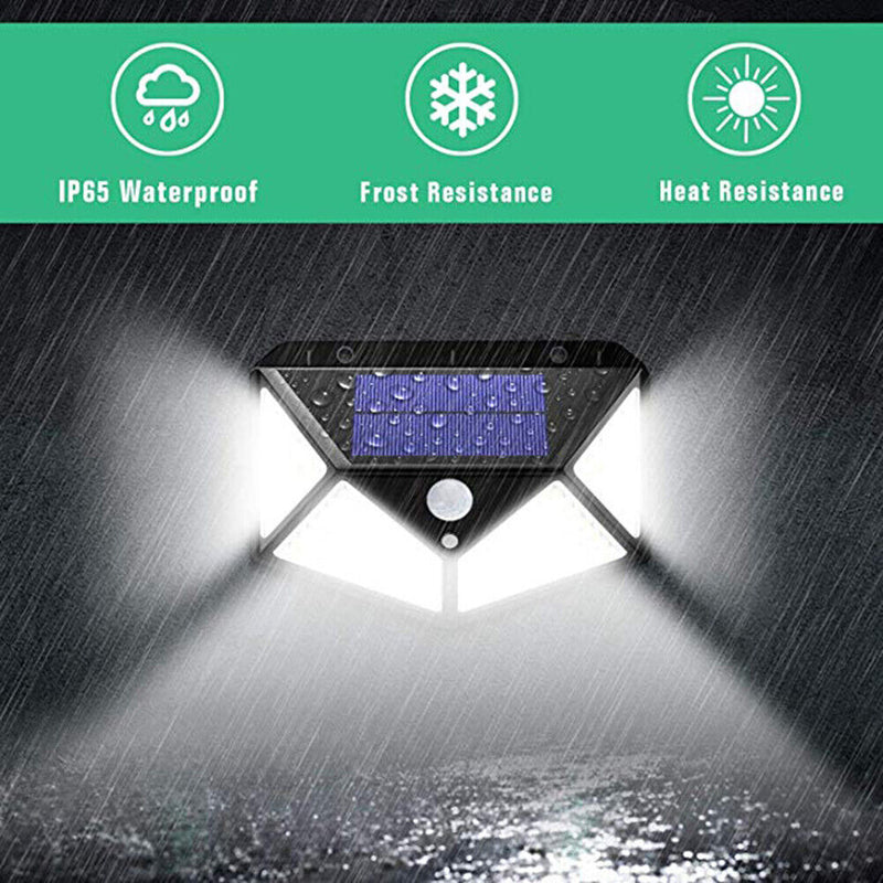 2pcs 100LED Solar Wall Lamp Waterproof Garden Wide Angle Motion Sensor Lamp