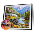 DIY Diamond Painting Train Park Full Round Drill Mosaic Art Picture Decor K