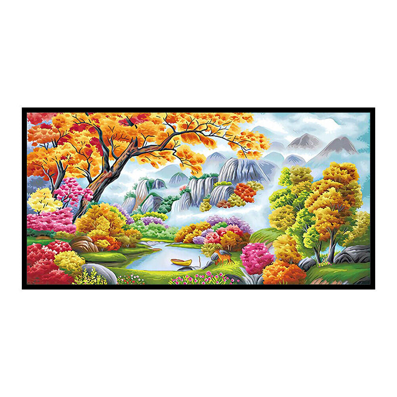 11CT Full Cross Stitch Idyllic Beauty Stamped DIY Embroidery Kits Handmade