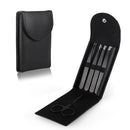 Eyebrow Tweezer Stainless Steel Point Tip with Storage Bag Tool Set (Black)