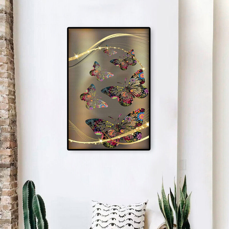 Colorful Hollow Butterflies Oil Paint By Numbers Kits Canvas Picture DIY