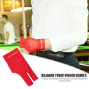 Billiards Three Fingers Glove Left Hand Billiard Glove Free Size (Red)