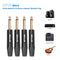 4pcs 6.35mm Male Monaural Audio Cable Connector Welding Plug Tail w/PVC Buf