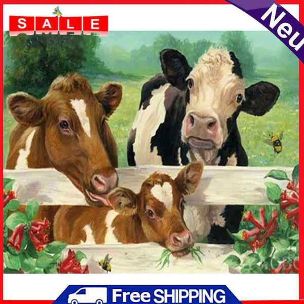 DIY Cattle Frameless Oil Paint by Numbers Drawing on Canvas Pictures Home Decor