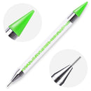 Dual Heads Dotting Wax Pen Point Drill Picker Nail Art Studs Dotter (Green)