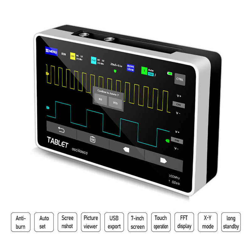 Digital Oscilloscope Dual Channel 100MHz Bandwidth 1GSa/s Sampling Rate Newly