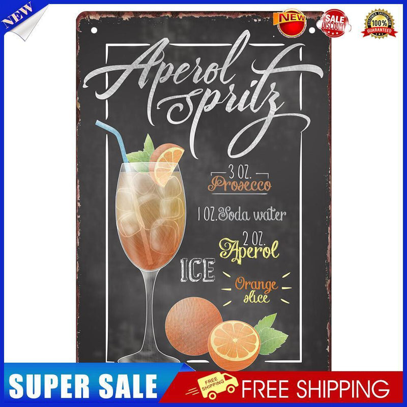 Retro Orange Cocktail Metal Plate Painting for Bar Pub Tin Plaque Wall Sign