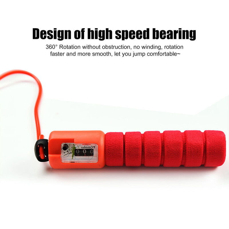 Professional Skipping Rope Counting Fitness Sports PVC Jump Rope (Rose Red)