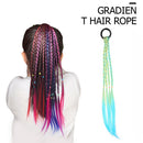Girls Elastic Wig Rubber Band Rope Ponytail Braider Hair Tie (Lake Blue)