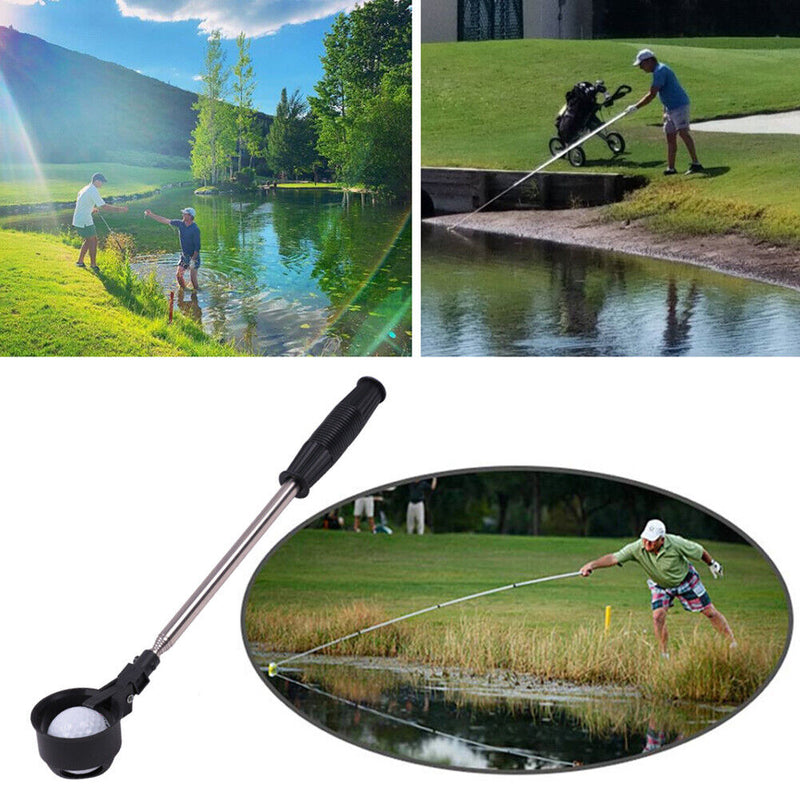 Steel Golf Ball Retriever 8 Sections Telescopic Golf Ball Picker for Water Newly
