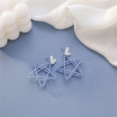Heart Earring women Jewelry Hollowed Star Earrings Stud Earrings Double Star