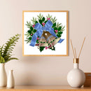 Frameless Oil Paint By Numbers DIY Blue Bow Bell Picture Craft Kit for Home