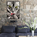 Scary Cat 5D Round Diamond Painting Cross Stitch Mosaic Rhinestone Crafts