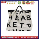 Letters Pattern Print Retro Top-handle Handbag Women Large Canvas Shopping Bags