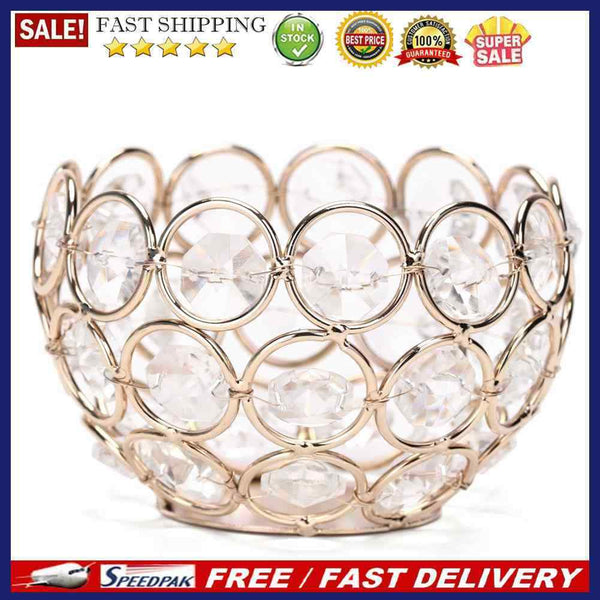 European Candlestick Wrought Iron Candle Holder  Hollow Crystal Crafts (A)