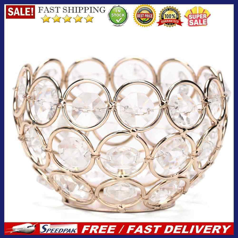 European Candlestick Wrought Iron Candle Holder  Hollow Crystal Crafts (A)