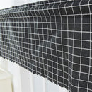 Roman Blackout Windows Half-Curtains Kitchen Short Valance (Black Plaid)